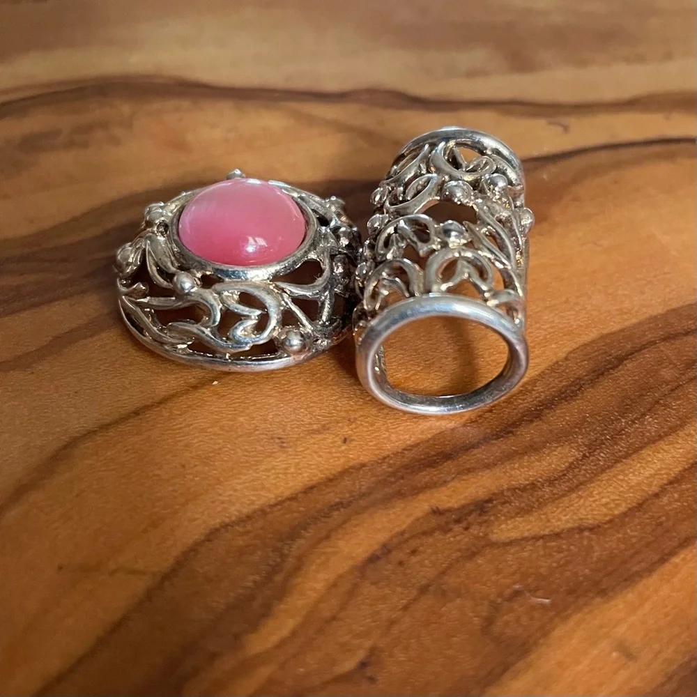 Vintage Premier Designs Silver and Pink Pendant